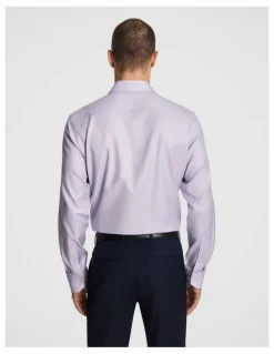 yd. Maximum Two Ply Cotton Premium Slim Dress Shirt in Lilac