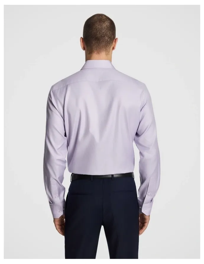 yd. Maximum Two Ply Cotton Premium Slim Dress Shirt in Lilac