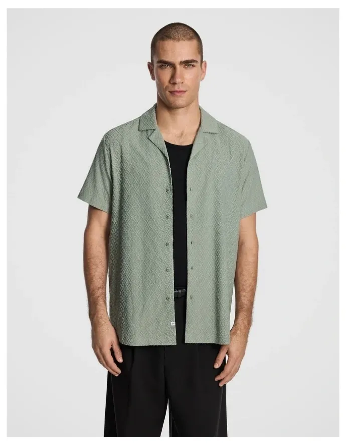 yd. Murdock Textured Shirt in Sage