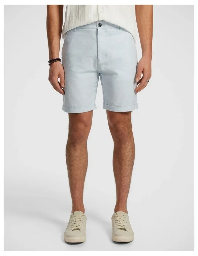 yd. Panama Linen Chino Short in Ice Blue