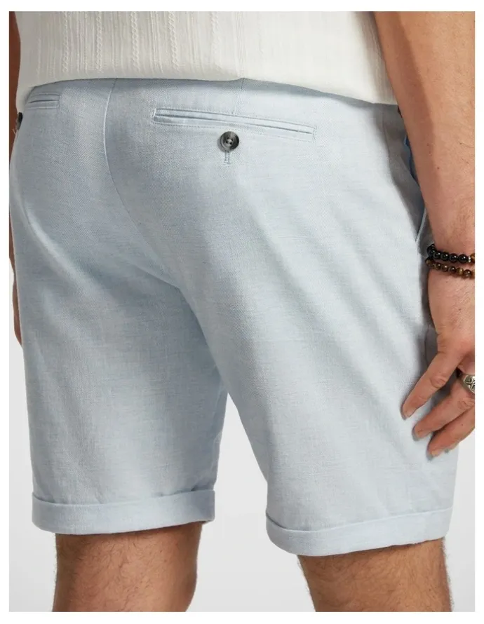 yd. Panama Linen Chino Short in Ice Blue