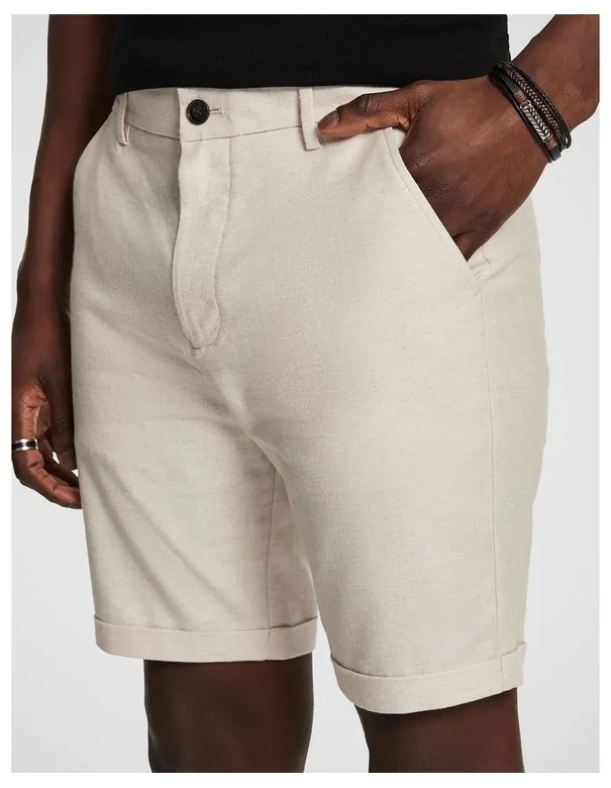 yd. Panama Linen Chino Short in Natural