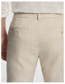 yd. Rafael Check Slim Chino in Natural