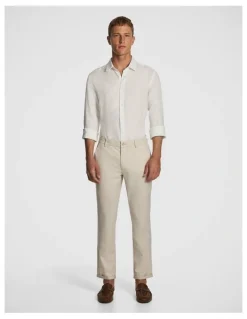 yd. Rafael Check Slim Chino in Natural