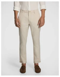 yd. Rafael Check Slim Chino in Natural