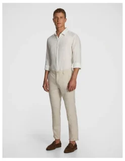 yd. Rafael Check Slim Chino in Natural