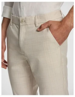 yd. Rafael Check Slim Chino in Natural