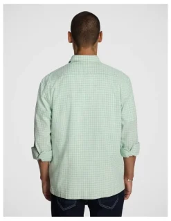 yd. Rocco Check Relaxed Shirt in Mint