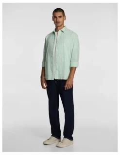 yd. Rocco Check Relaxed Shirt in Mint