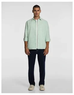 yd. Rocco Check Relaxed Shirt in Mint