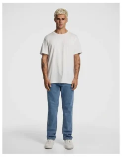 yd. Spike Straight Jean in Mid Wash