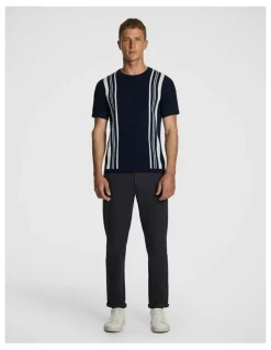 yd. Strider Stripe Knitted Tee in Navy