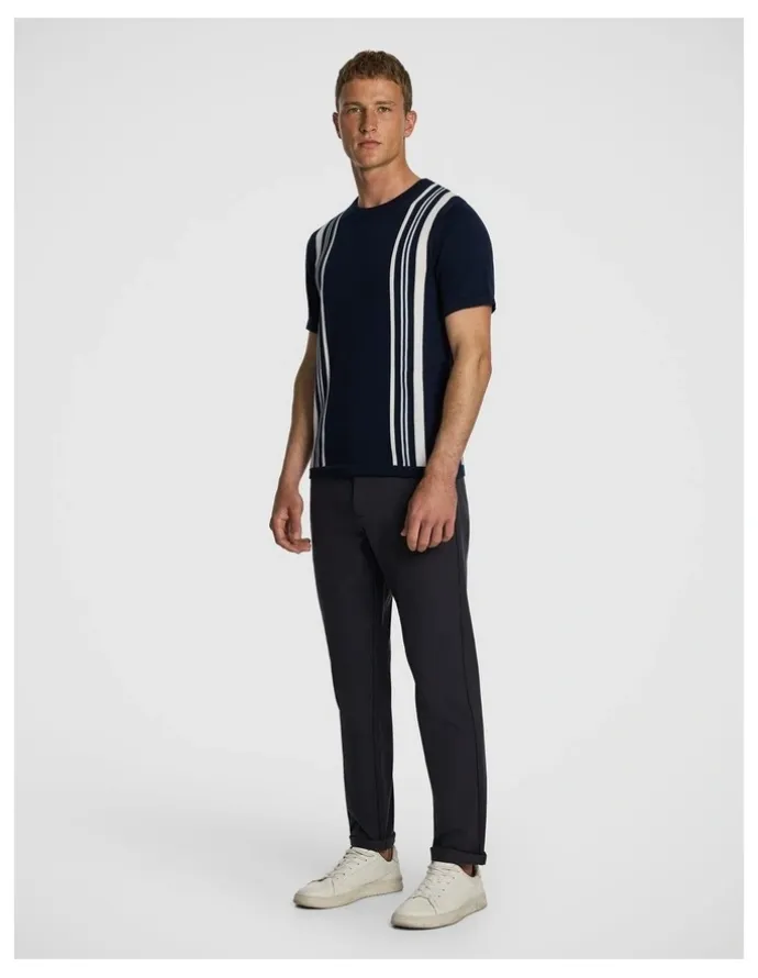 yd. Strider Stripe Knitted Tee in Navy