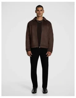 yd. Sutherland Faux Suede Jacket in Chocolate