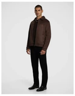 yd. Sutherland Faux Suede Jacket in Chocolate
