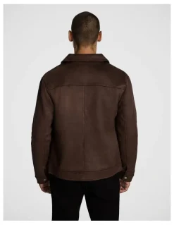 yd. Sutherland Faux Suede Jacket in Chocolate