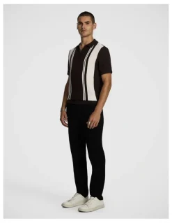 yd. Tiverton Knitted Polo Shirt in Chocolate