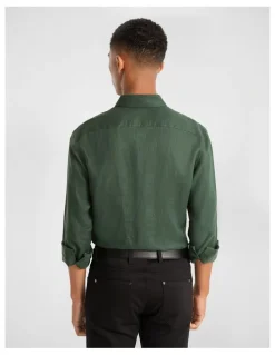 yd. West Hampton Pure Linen Shirt in Green