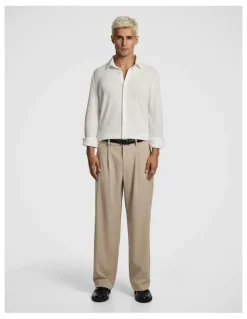 yd. Zephyr Textured Shirt in Off White